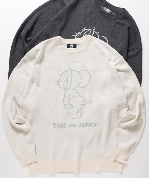 ニット セーター 「TOM ＆ JERRY/トムとジェリー」ジャガードクルー 