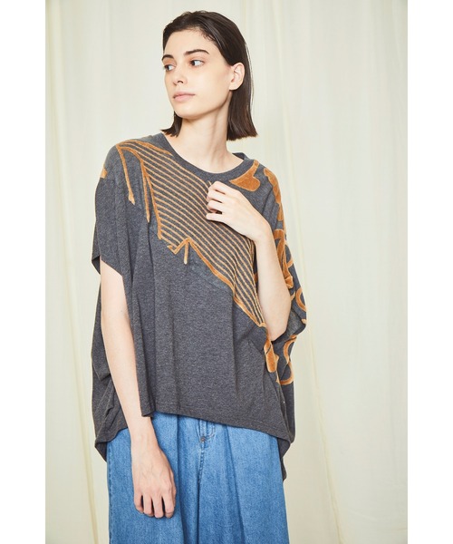 「gomme」 半袖Tシャツ MEDIUM グレー レディース_画像2