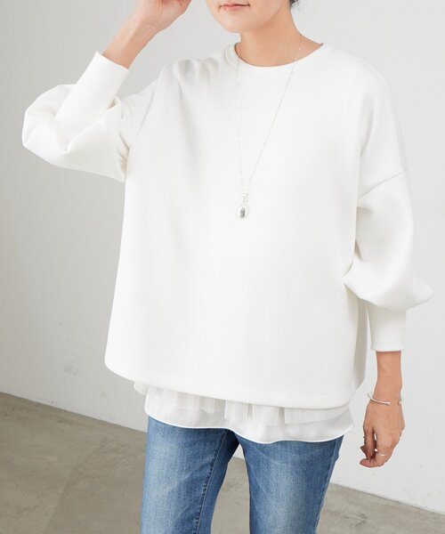 未使用タグ付✨BEARDSLEY ビアズリー 洗える ダンボールフレアカットソー BEARDSLEY（ビアズリー） tシャツ ダンボールパフトレーナー