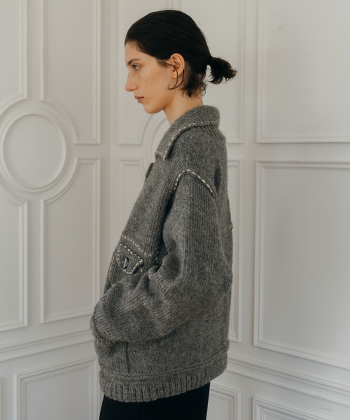 日本製 remilla ブリコダボ アウター カーディガン remilla（レミーラ） トップス フリース カイトボアプル : BROWN FLOOR