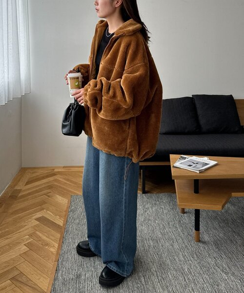 ディスコート　ファージャケット　Mサイズ　ブラウン Discoat（ディスコート） ブルゾン アウター 「ユニセックス」フェイク