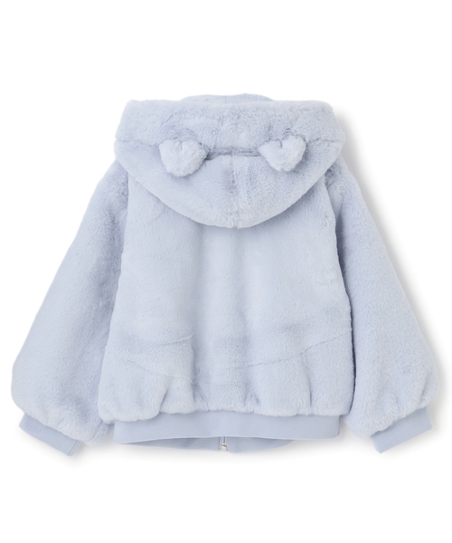 メゾピアノ　リバーシブルどうぶつ フェイクファーブルゾン　ブルー　140 新品 mezzo piano ブルゾン アウター リバーシブル フェイクファーブルゾン