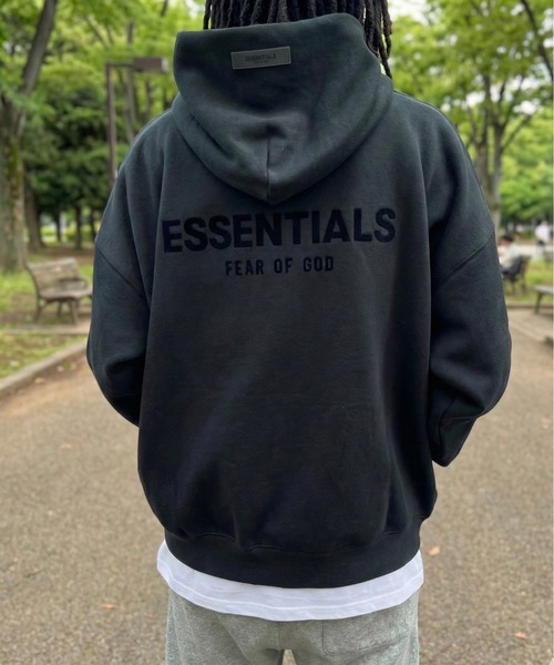 ESSENTIALS ブラック パーカー正規品 FOG ESSENTIALS/エッセンシャルズ Photo HOODIE バックフォトパーカー