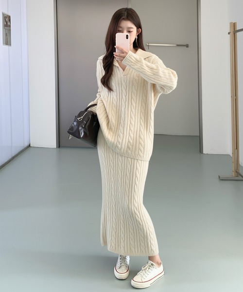 セットアップ ケーブルニットセットアップ レディース : ZOZOTOWN