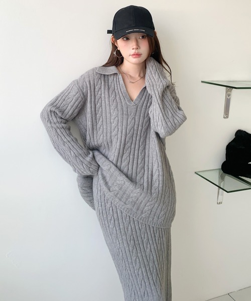 セットアップ ケーブルニットセットアップ レディース : ZOZOTOWN