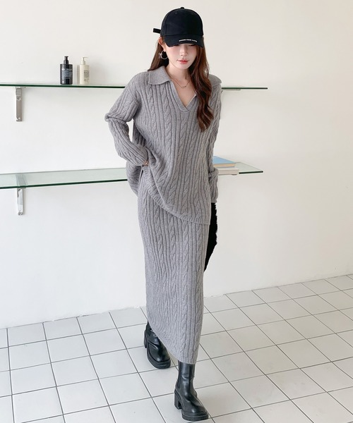 セットアップ ケーブルニットセットアップ レディース : ZOZOTOWN