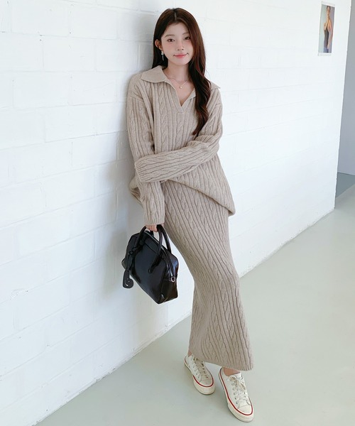 セットアップ ケーブルニットセットアップ レディース : ZOZOTOWN