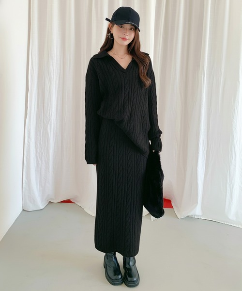 セットアップ ケーブルニットセットアップ レディース : ZOZOTOWN