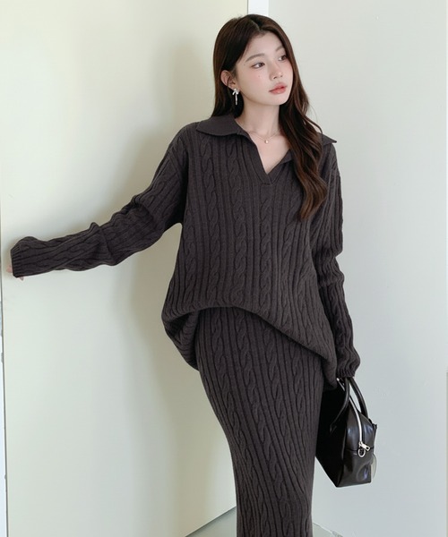 セットアップ ケーブルニットセットアップ レディース : ZOZOTOWN