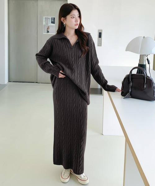 セットアップ ケーブルニットセットアップ レディース : ZOZOTOWN