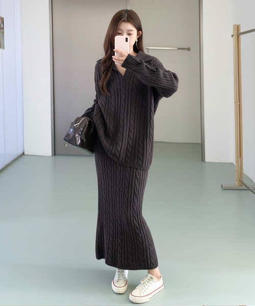 セットアップ ケーブルニットセットアップ レディース : ZOZOTOWN