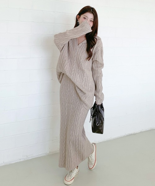 セットアップ ケーブルニットセットアップ レディース : ZOZOTOWN