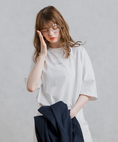 「MUHET」 半袖Tシャツ MEDIUM レッド レディース_画像7