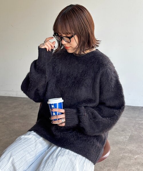 CPCM（シーピーシーエム） ニット セーター MIX糸モヘアライクニット