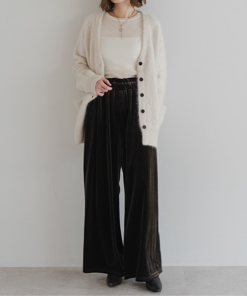 Bonjour Sagan（ボンジュールサガン） パンツ ベロアサス付きパンツ