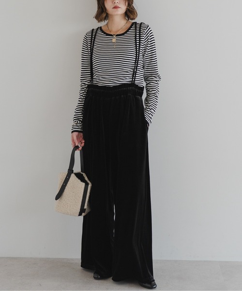 Bonjour Sagan（ボンジュールサガン） パンツ ベロアサス付きパンツ