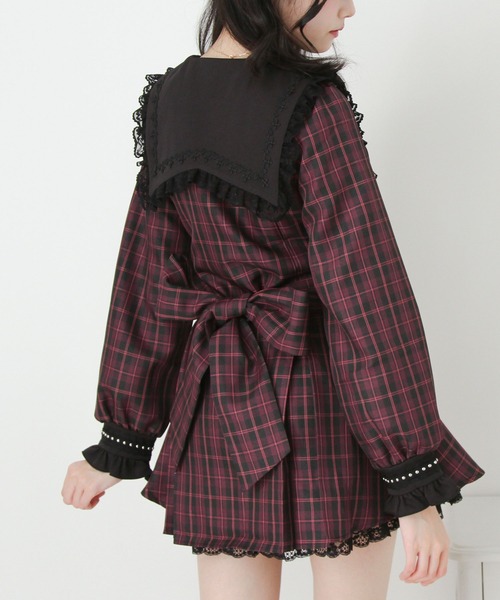 DearMyLove ワンピース 十字架クロススタッズチェーンレースアップ