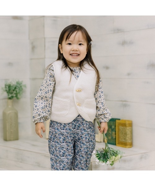 ベスト 「FirstCloset×mioさん」ボアベスト オフホワイト キッズ 子供