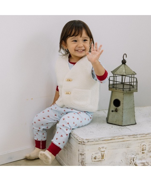 ベスト 「FirstCloset×mioさん」ボアベスト オフホワイト キッズ 子供