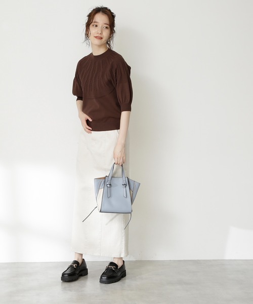 「N.（N. Natural Beauty Basic）」 半袖ニット MEDIUM クリーム レディース_画像5