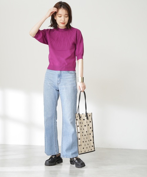 「N.（N. Natural Beauty Basic）」 半袖ニット MEDIUM クリーム レディース_画像6