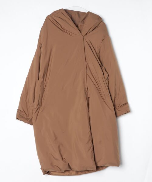 ミズイロインド　ドレープダウン　ダウンコート　ベージュ　キャメル ミズイロインド ドレープダウン ダウンコート ベージュ キャメル