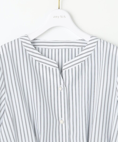 「ANY SIS」 7分袖ブラウス 2 グレー レディース_画像9