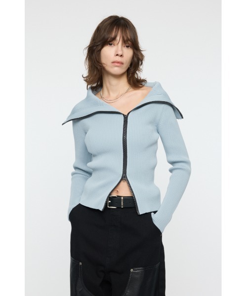 MOUSSY（マウジー） ニット セーター BIG COLLAR ZIP UP ニット