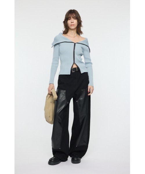 moussy☆ニットセットアップ セール】BIG COLLAR ZIP UP ニット（ニット/セーター）｜MOUSSY