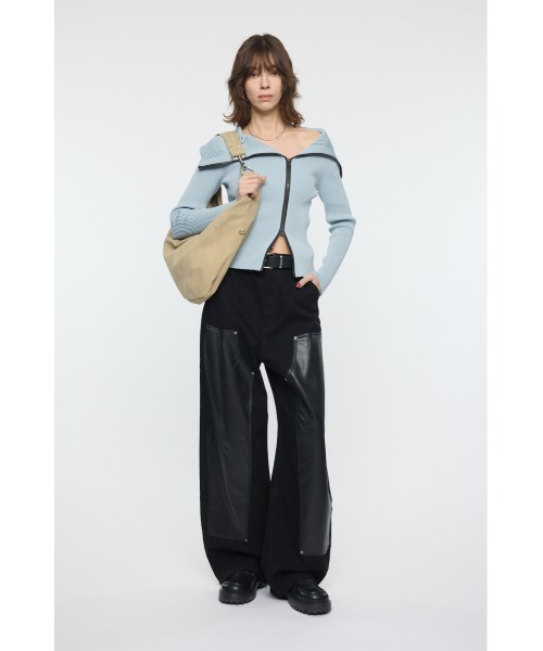 MOUSSY（マウジー） ニット セーター BIG COLLAR ZIP UP ニット