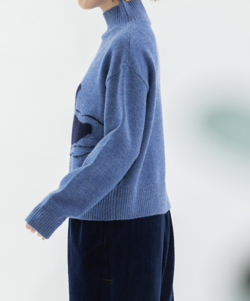 nop de nod（ノップドゥノッド） ニット セーター スワンインターシャ