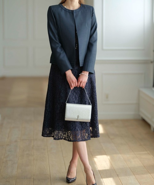 「BELLUNA」 セットアップ 7号 ライトグレー レディース_画像5