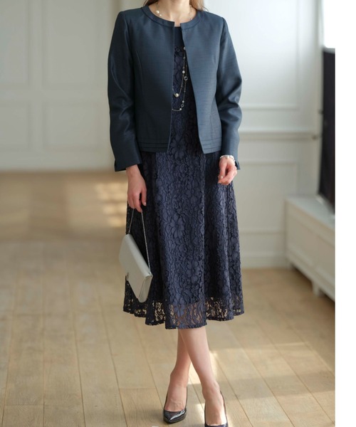 「BELLUNA」 セットアップ 7号 ライトグレー レディース_画像6