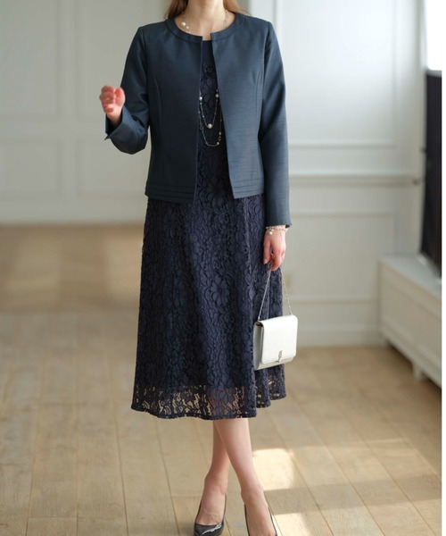 「BELLUNA」 セットアップ 7号 ライトグレー レディース_画像7