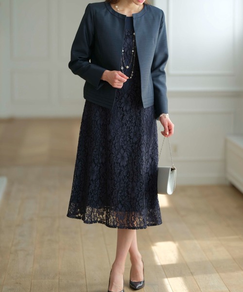 「BELLUNA」 セットアップ 7号 ライトグレー レディース_画像8