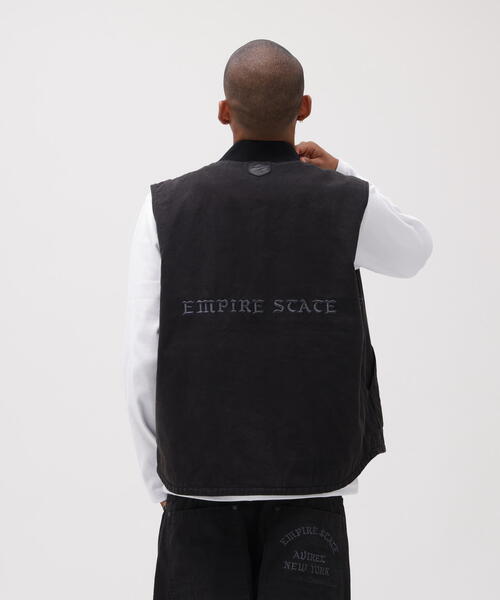 AVIREX（アヴィレックス） ベスト ジレ LEATHER PATCH DUCK VEST