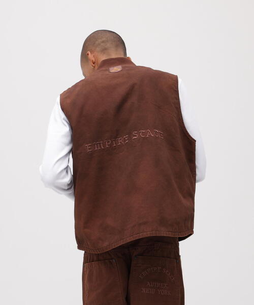 AVIREX（アヴィレックス） ベスト ジレ LEATHER PATCH DUCK VEST
