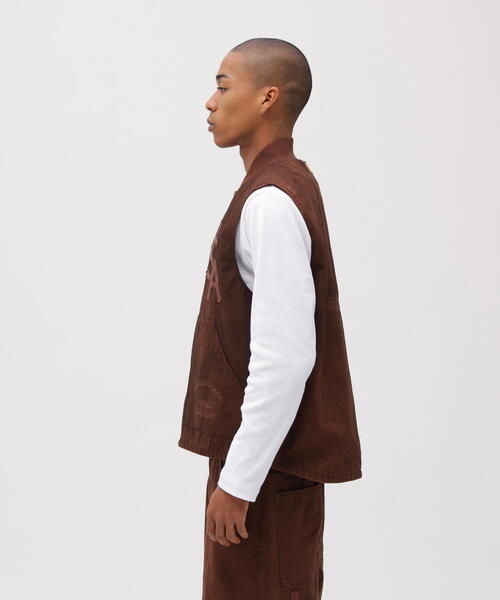 AVIREX（アヴィレックス） ベスト ジレ LEATHER PATCH DUCK VEST