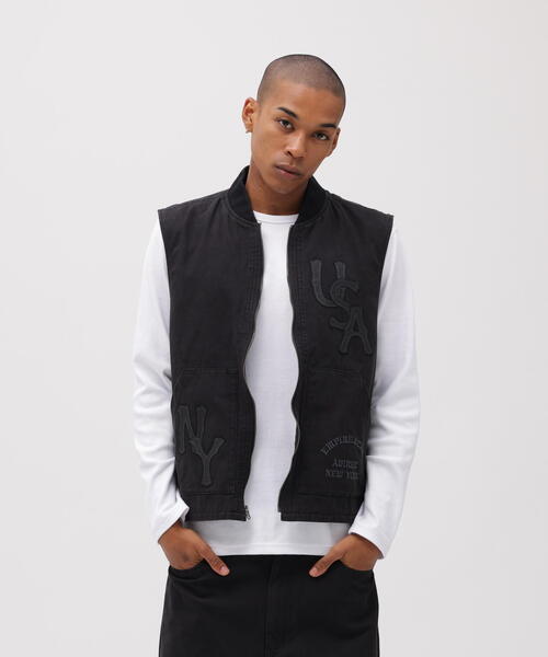 AVIREX ラムレザー ダウンベスト 2XL 美品 - メルカリ AVIREX ブラック