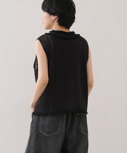 YENN 黒 ベスト 楽天市場】YENN（イェン） クロシェ ヨーク ベスト / レディース
