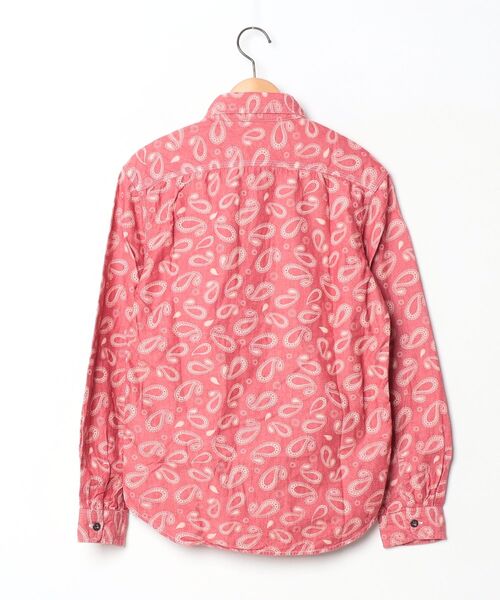 「Back Channel」 花柄長袖シャツ S レッド メンズ_画像2