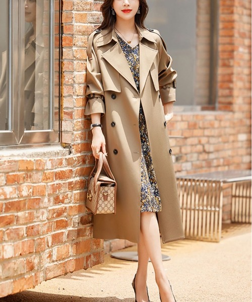 ＆soiree（アンドソワレ） トレンチコート コート ビックカラーダブル