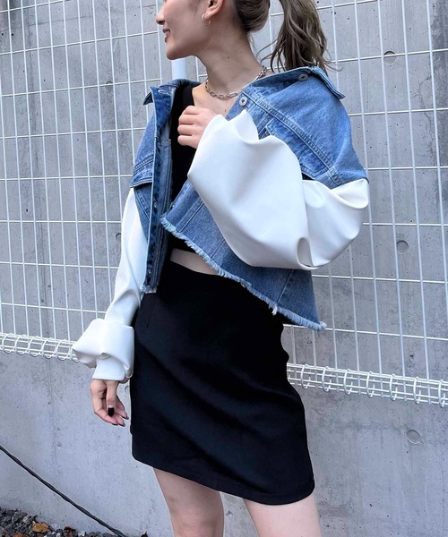 「SPIRALGIRL」 デニムジャケット FREE ブラック レディース_画像5