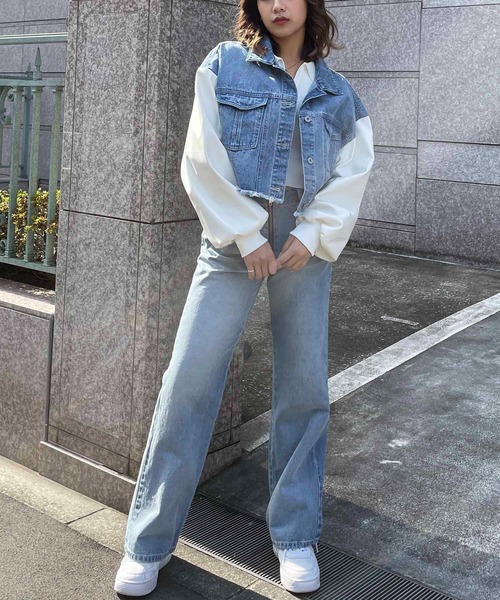 「SPIRALGIRL」 デニムジャケット FREE ブラック レディース_画像9