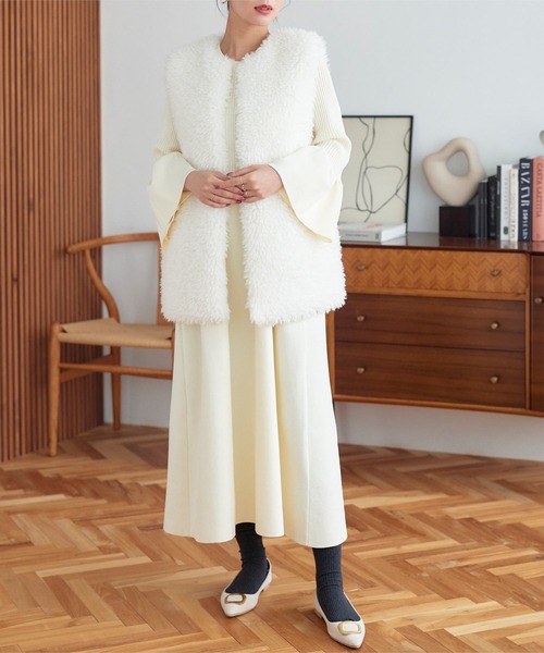 「KOBE LETTUCE」 ニットワンピース M アイボリー レディース_画像2