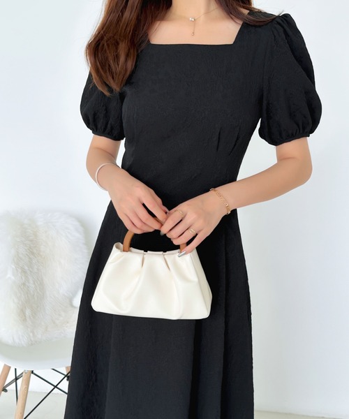 「ECLIN」 半袖ワンピース S ブラック レディース_画像6