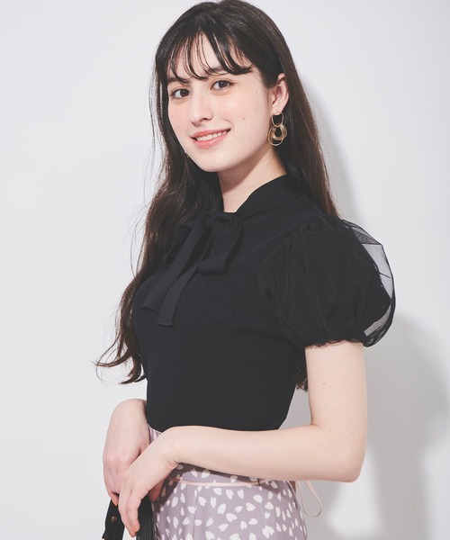 「31 Sons de mode」 半袖ニット 36 ブラック レディース_画像3