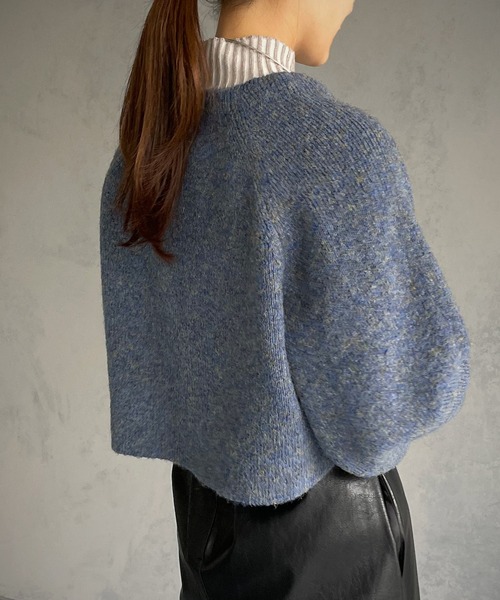 「&g'aime」 ニットカーディガン FREE ダークパープル レディース_画像6