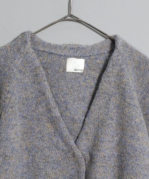 「&g'aime」 ニットカーディガン FREE ダークパープル レディース_画像8