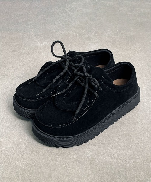 黒スエードモカシンデッキシューズ CALIFORNIA OUTFITTERS デッキシューズ 1D62-SZ ボリュームクレープ
